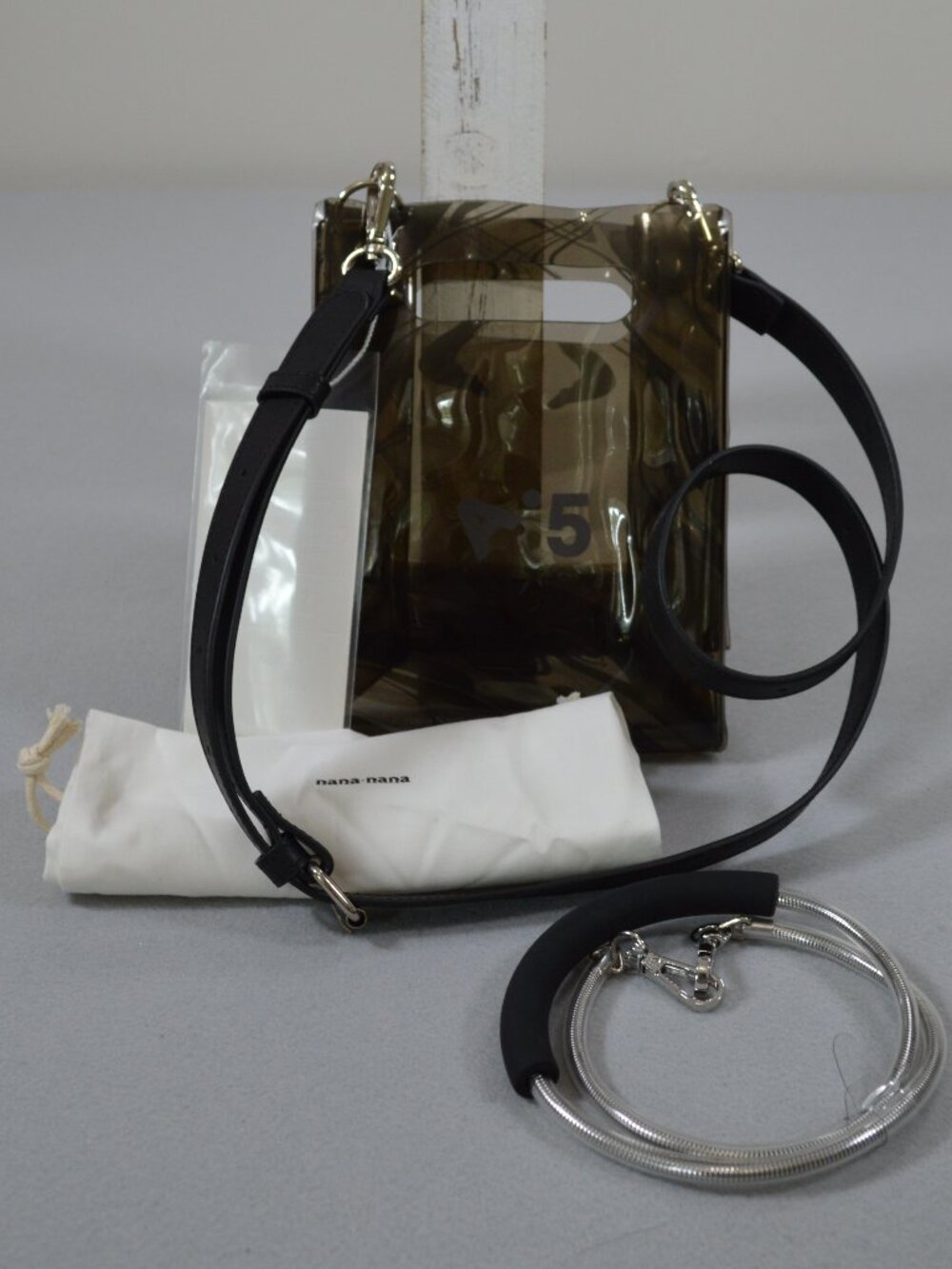 NWT nana-nana x The Arrivals A5 Mini Tote Safari PVC Crossbody Bag - Picture 4 of 14